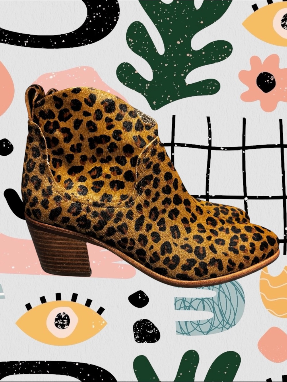 UGG | Kingsburg Leopard Print Genuine Calf Hair Fur Western Ankle Boots